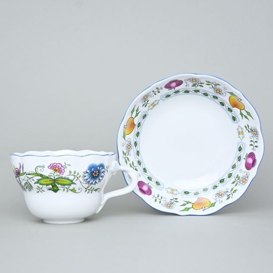 Cup and saucer D 0,40 l, COLOURED ONION PATTERN