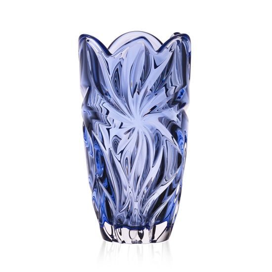 Skleněná váza Flora Modrá, 28 cm, Aurum Crystal