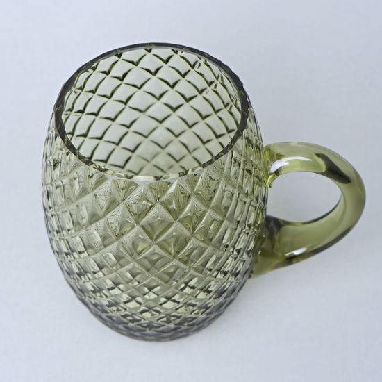 Beer mug - Káro (Green), 500 ml, Floriánova huť