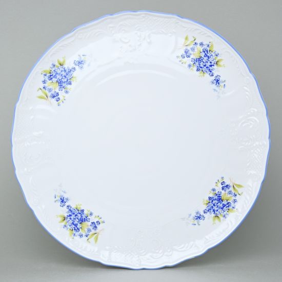 Plate cake 32 cm, Thun 1794 Carlsbad porcelain, BERNADOTTE Forget-me-not-flower