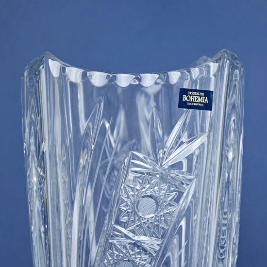 Crystal Hand Cut Vase Coloseum - Comet, 305 mm, Crystal BOHEMIA