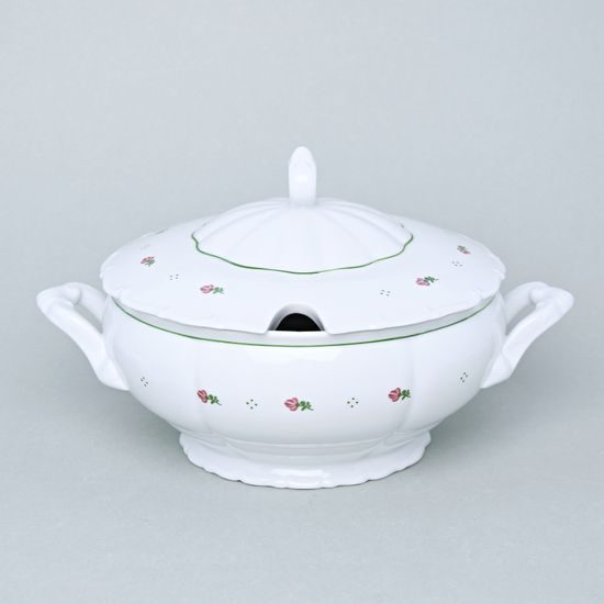 Soup tureen 2,5 l, Verona red flowers + green, G. Benedikt 1882