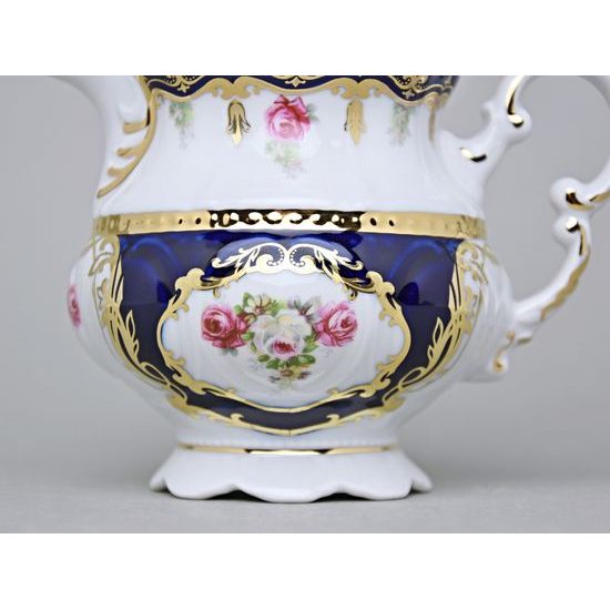 440: Pot 350 ml, Sonata, cobalt blue plus rose, Leander 1907