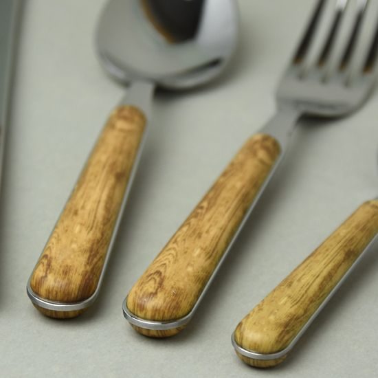 Sada příborů 24 dílná, BISTROT dřevěná textura, NEVA