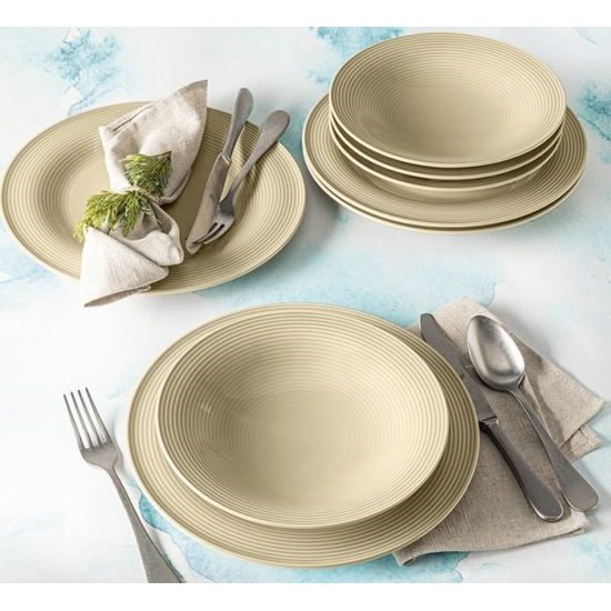 Beat sand-beige color glaze: Plate dining 27,5 cm, Seltmann porcelain