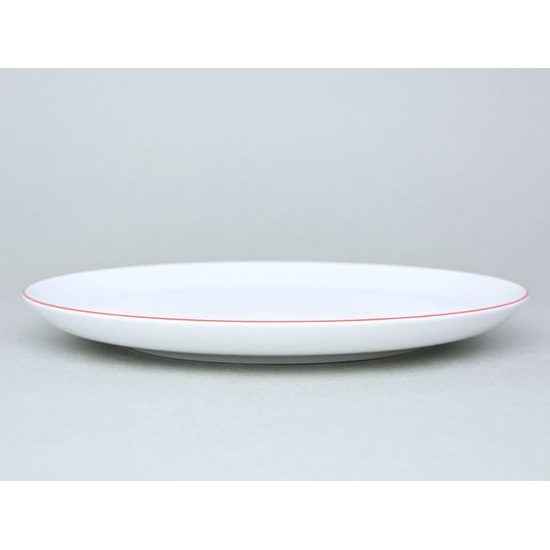 Plate flat 26 cm, Thun 1794 Carlsbad porcelain, TOM red