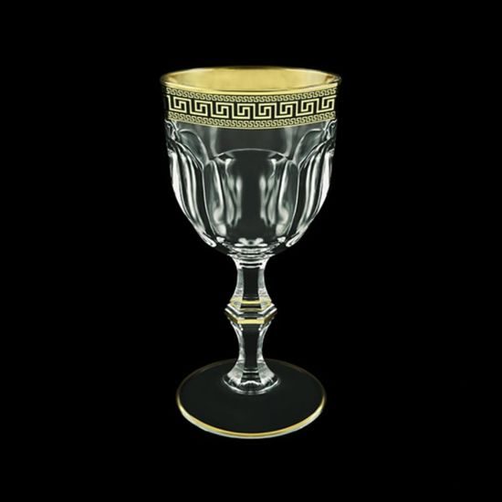 Astra Gold: Wine glass 230 ml, Crystal, Antique Golden Black decor