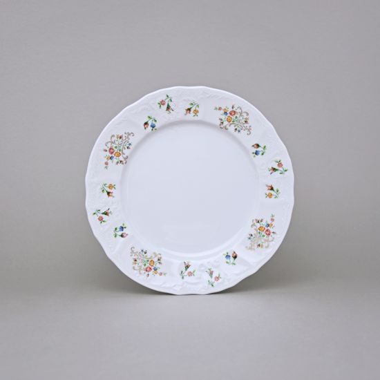 Plate dessert 19 cm, Thun 1794 Carlsbad porcelain, BERNADOTTE flowers with gold