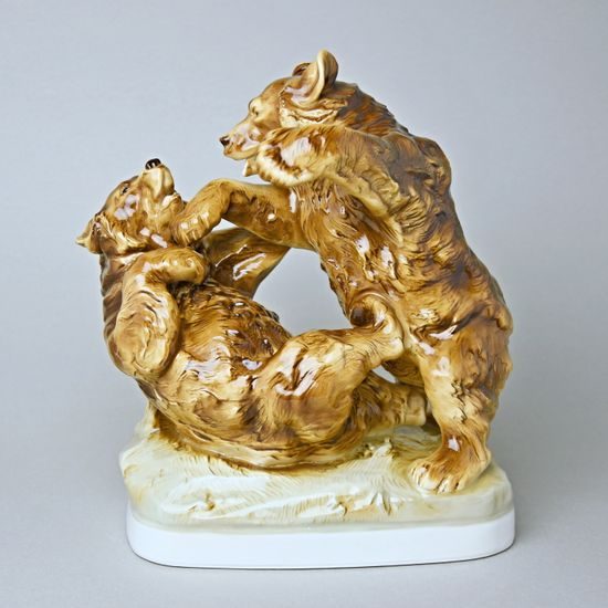 Bears 26,5 x 24,5 x 15 cm, Luxor, Porcelain Figures Duchcov