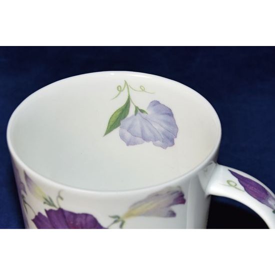 Hrachor (fialový): Hrnek 400 ml, anglický kostní porcelán, Roy Kirkham