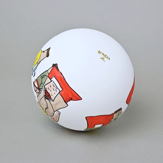 Vánoční skleněná koule 12 cm na stromeček "Stará zima" LIMITOVANÁ edice, ručně malováno