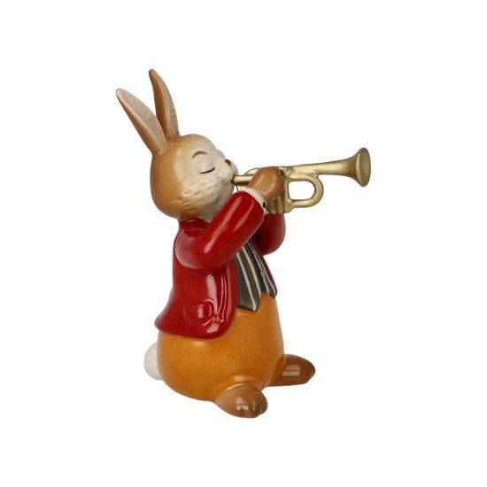 Figurine Rabbit with Trumpet 4 / 6 / 8cm, stoneware, Goebel