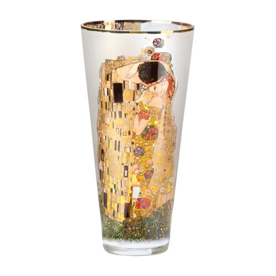 Vase Gustav Klimt - The Kiss, 15 / 15 / 30 cm, Glass, Goebel