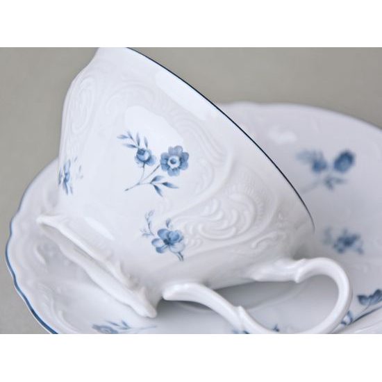 Tea cup and saucer 205 ml / 15,5 cm, Thun 1794 Carlsbad porcelain, BERNADOTTE blue flower