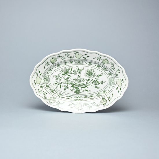 Dish side oval 20 cm, Original Green Onion pattern