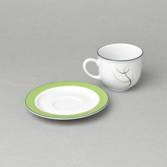 Cup 110 ml espresso + sacuer 115 mm, Thun 1794, karlovarský porcelán, OPÁL grass