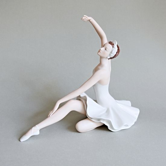 Ballet Dancer I. - White Dress, 26,5 x 14 x 22,5 cm, Natur + Gold, Porcelain Figures Duchcov