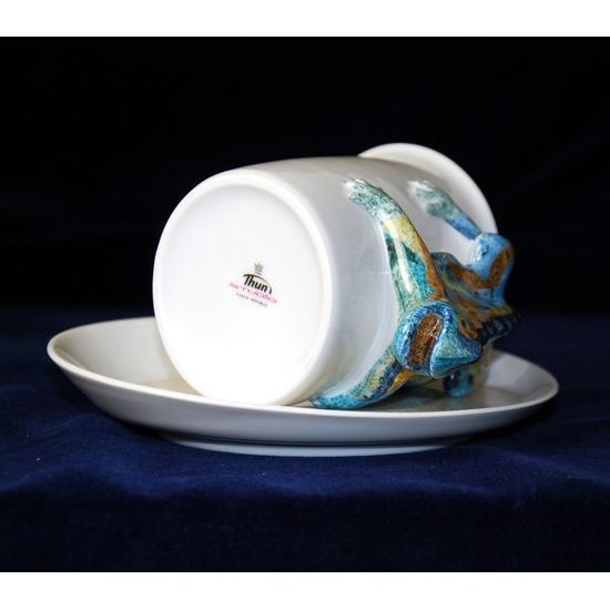 Cup and saucer Gaudi, Thun Studio, Luxury Porcelain