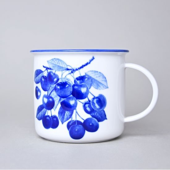 Mug Tina big 380 ml, Cobalt blue cherries, Český porcelán a.s.