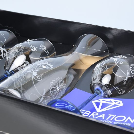 Set Vital - Blue Onion 4+1, 4 pcs. of wine glass 360 ml + carafe 1 l, with high-quality crystals