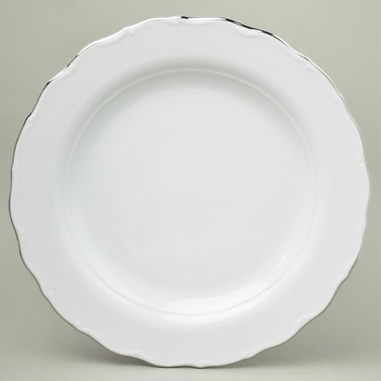 Dish round flat 31 cm, HC002 platinum, Elizabeth