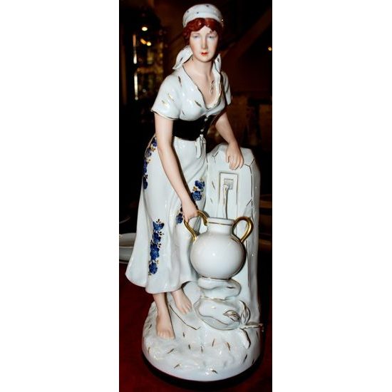 Girl carrying water 25 x 25 x 60 cm, Porcelain Figures Duchcov