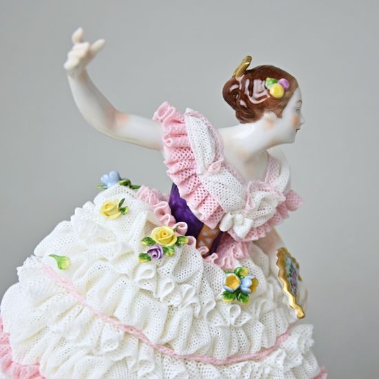 Fanny Elsser, figurka 16 x 11 x 20 cm, Hugo Meisel, Porcelánové figurky Aelteste Volkstedter
