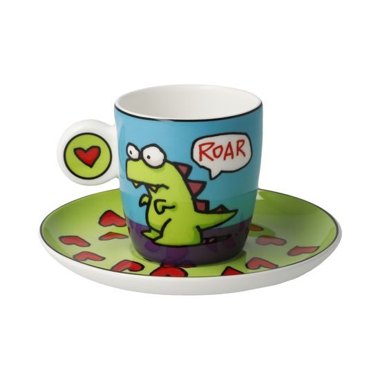 Espresso šálek a podšálek Roar 100 ml, jemný kostní porcelán, Ed Heck, Goebel
