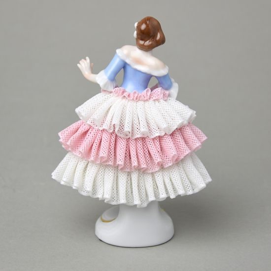 Dancer with lace 7 x 6,5 x 15 cm, Kurt Steiner, Porcelain Figures Unterweissbacher