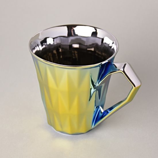 Hrnek Diamond Titanum Maxi, žlutá a platina, 550 ml, porcelán Goldfinger