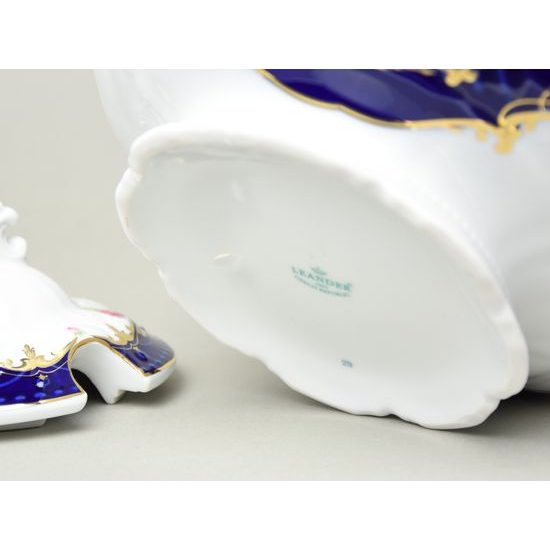 440: Soup tureen 2,5 l, Sonáta, cobalt blue + roses, Leander Loučky