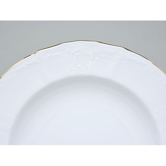 Plate deep 23 cm, Thun 1794 Carlsbad porcelain, BERNADOTTE gold line