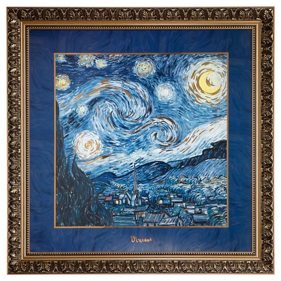 Obraz 68 x 68 cm, Hvězdná noc, porcelán, V. van Gogh, Goebel Artis Orbis