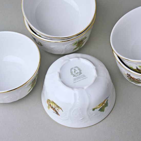 Miska na rýži 11 cm, sada 6 ks.,Thun 1794, karlovarský porcelán, BERNADOTTE myslivecká