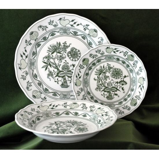 Plate set for 4 pers., 24-21-17 cm, Original Green Onion pattern