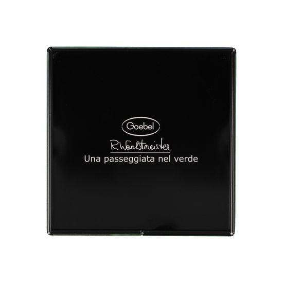 Dóza na čaj Una passeggiata nel verde, 7,5 / 7,5 / 11 cm, kov, R. Wachtmeister, Kočky Goebel