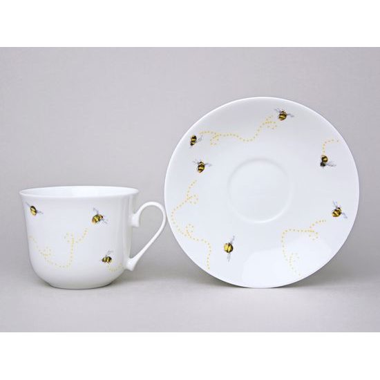 Bees: Cup 420 ml plus saucer breakfast, Roy Kirkham fien bone china