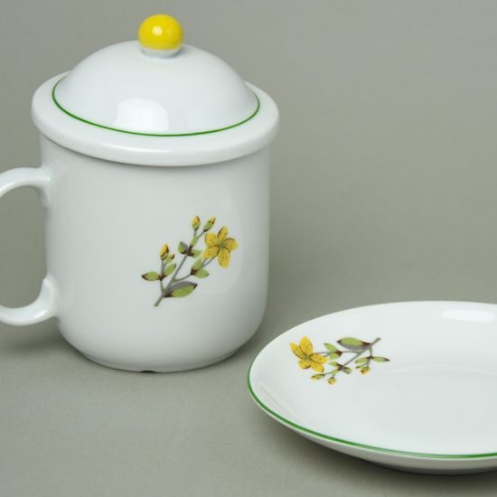 Mug 400 ml with cap and strainer, St. John's wort, Atelier Lesov