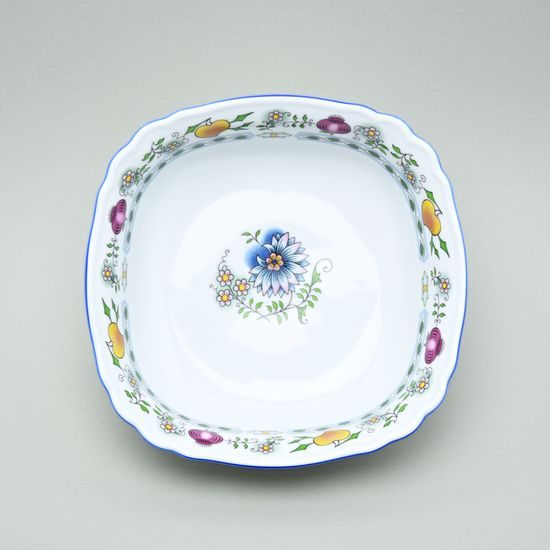 Salad bowl square 21 cm, COLOURED ONION PATTERN