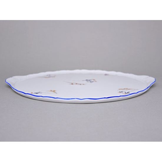 Talíř dortový s uchy 31 cm Verona, husy, český porcelán
