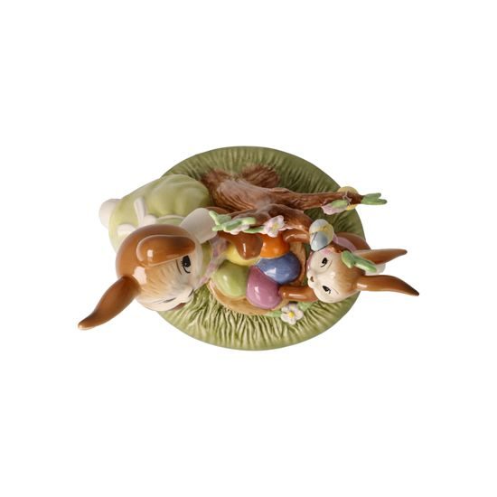 Figurine Rabbits - Charmingly decorated 16 / 11 / 17 cm, stoneware, Goebel