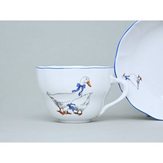 Cup and saucer B + B 0,21 l / 14 cm for coffee, Cesky porcelan a.s., Goose