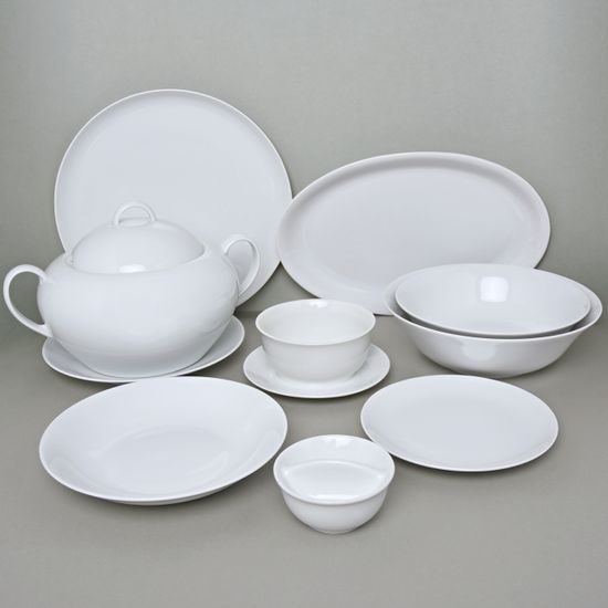 Dining set for 6 pers., Coups white, Thun 1794 Carlsbad porcelain