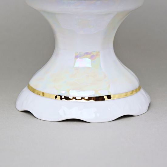 656: Fruit bowl footed h 16 cm, d 23 cm, Sonáta, flowers, Leander Loučky