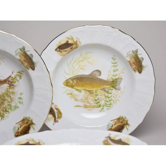 Talíř hluboký 6 ks., Thun 1794, karlovarský porcelán, BERNADOTTE rybářská