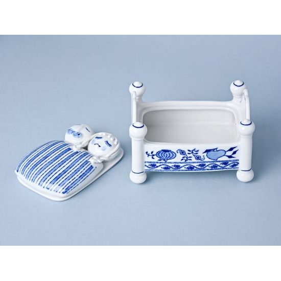 Dóza na bonbóny / postýlka / - komplet 13 x 9,5 cm, Cibulák, originální z Dubí