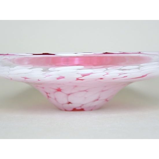 Bowl handmade, Pink, 33,5 cm, GLASSTAR Nehačovice