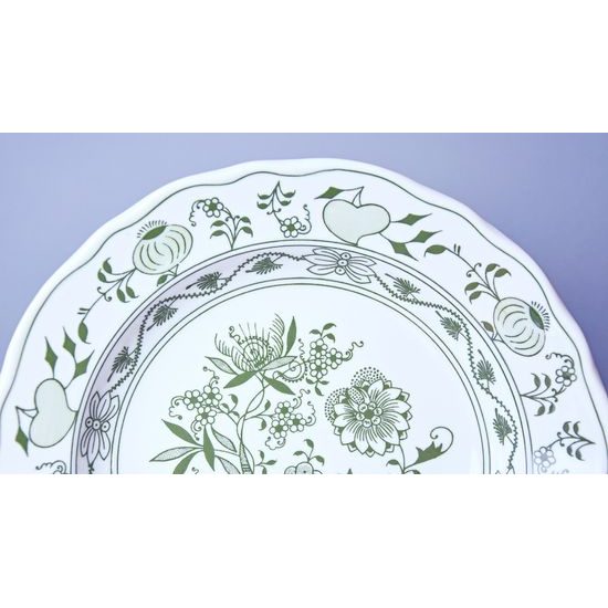 Plate deep 24 cm, (Second Quality) Green Onion Pattern, Cesky porcelan a.s.