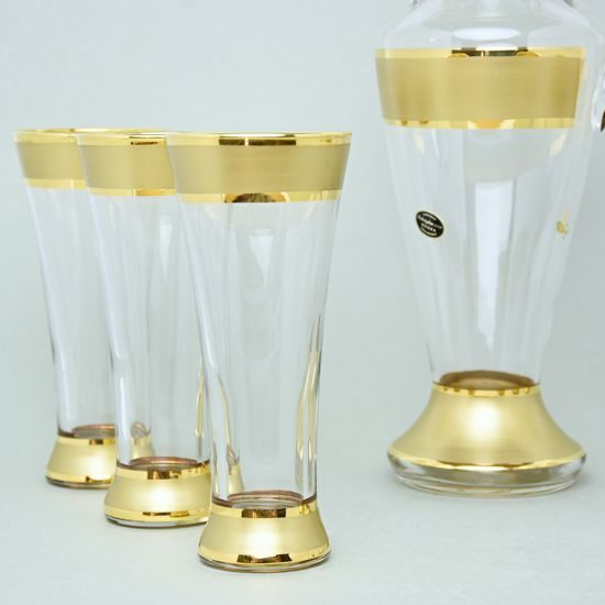 Beer set 7 pcs., matt gold, Balvínglass Bohemia