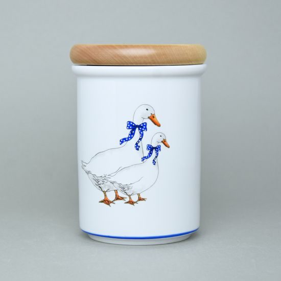 Jar w/wooden lid 12,5 x 9,7 cm - Big, Goose, Český porcelán a.s.